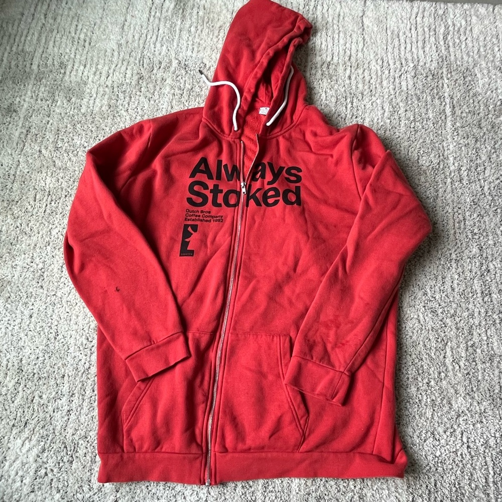 Dutch Bro’s XXXL (3XL) (3X) Red zip up hoodie